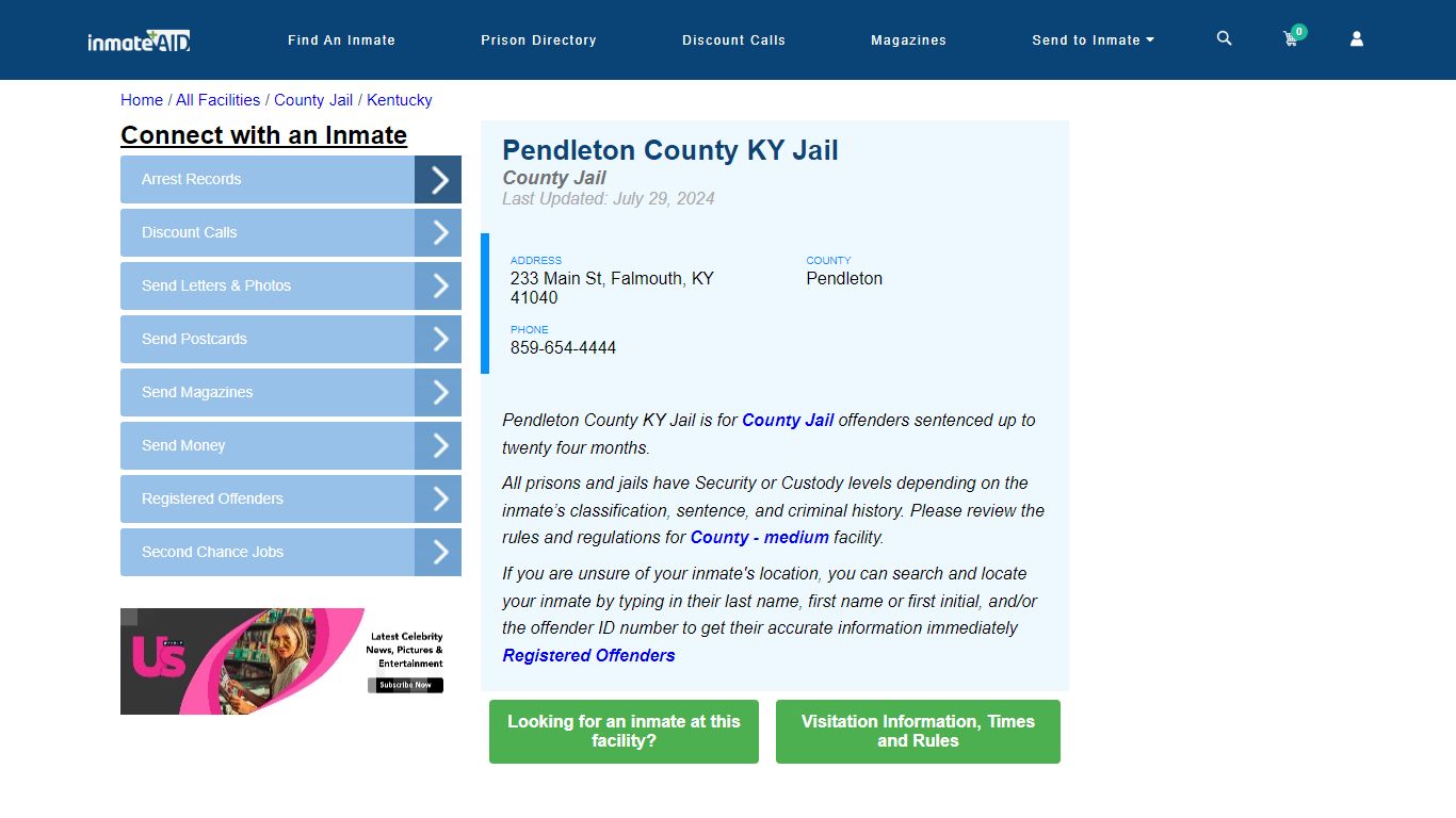 Pendleton County KY Jail - Inmate Locator